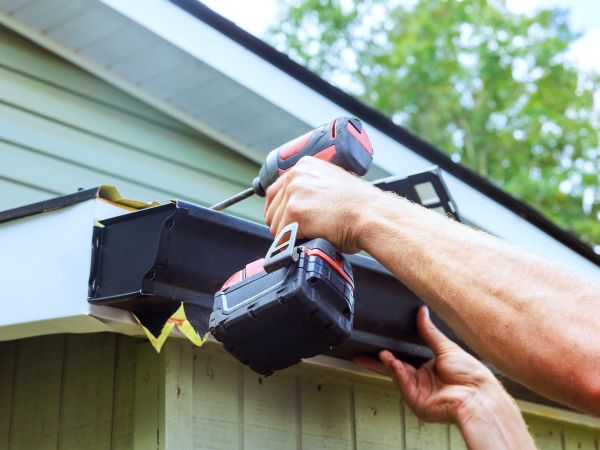 Completed Gutter Installation In Downtown Portland Or By Her Roofing